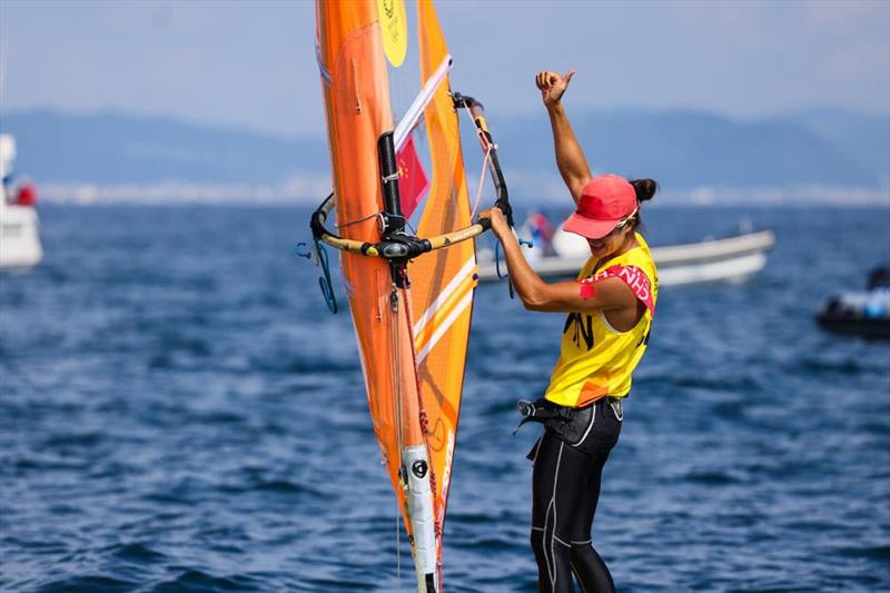 Yunxiu Lu (CHN) wins gold in the women's windsurfer at the Tokyo 2020 Olympic Sailing Competition - photo © Sailing Energy / World Sailing