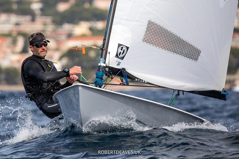 Ed Bradburn at the 2022 OK Dinghy European Championship, Bandol, France photo copyright Robert Deaves / www.robertdeaves.uk taken at Société Nautique de Bandol and featuring the OK class