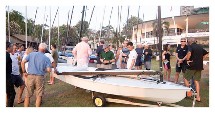 Admiring the elegant OK dinghy photo copyright Stefaan de Vos taken at Royal Varuna Yacht Club and featuring the OK class