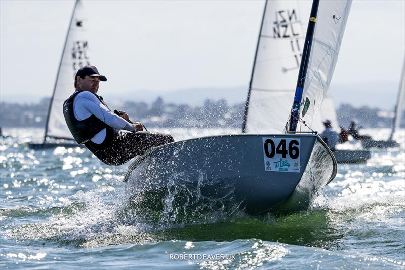 Roger Blasse, AUS on day 2 of the 2024 OK Dinghy World Championship Brisbane - photo © Robert Deaves / www.robertdeaves.uk