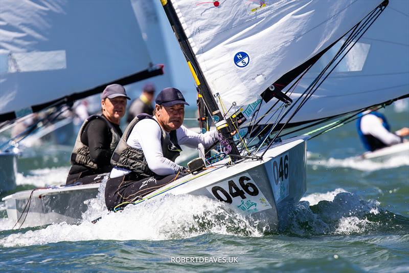 Roger Blasse, AUS, finishes 3rd in the 2024 OK Dinghy World Championship Brisbane - photo © Robert Deaves / www.robertdeaves.uk