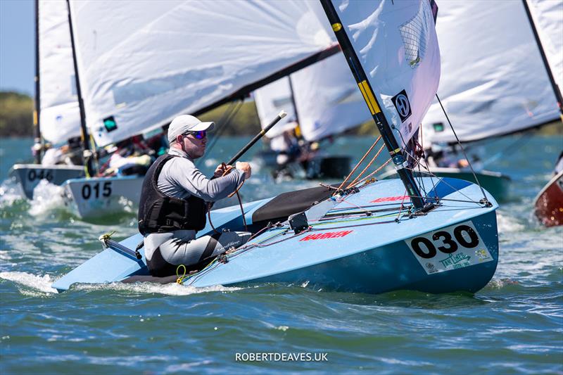 2024 Tan Lines OK Dinghy World Championship - Silver, Andy Davis, GBR photo copyright Robert Deaves taken at Royal Queensland Yacht Squadron and featuring the OK class