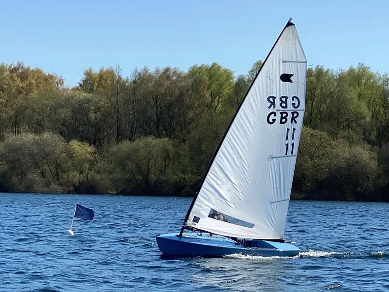 Andy Davis wins the OK Class 'Sprints' at Burghfield Sailing Club photo copyright Peter Blackman taken at Burghfield Sailing Club and featuring the OK class