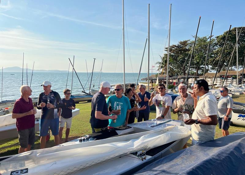 OK Dinghy Thailand Open Nationals 2026. Christening a new member of the fleet - photo © RVYC