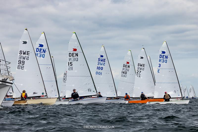 Racing on day 1 of the OK Dinghy Worlds in Denmark - photo © Robert Deaves / www.robertdeaves.uk