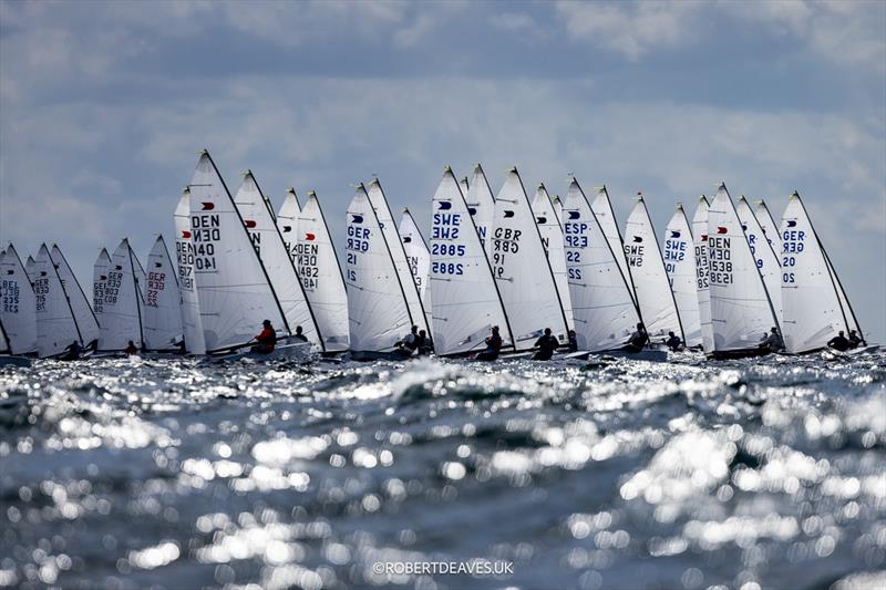 Start of Race 4 - day 3 of the OK Dinghy Worlds in Denmark - photo © Robert Deaves / www.robertdeaves.uk