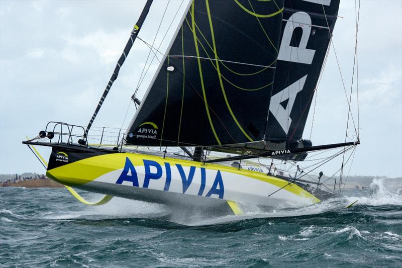 Charlie Dalin and Paul Meilhat on the IMOCA Apivia - an early stand-out leader in the Rolex Fastnet Race photo copyright Rick Tomlinson / www.rick-tomlinson.com taken at Royal Ocean Racing Club and featuring the IMOCA class