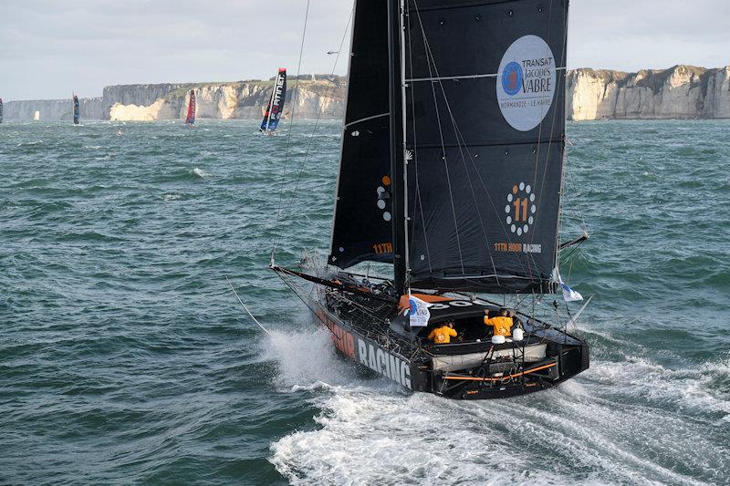 11th Hour Racing Team's two race boats set off on the Transat Jacques Vabre photo copyright Vincent Curutchet / Alea / 11th Hour Racing taken at  and featuring the IMOCA class