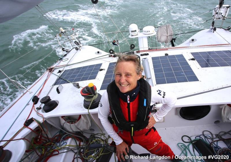 Pip Hare on board the first Medallia photo copyright Richard Langdon / Ocean Images taken at  and featuring the IMOCA class