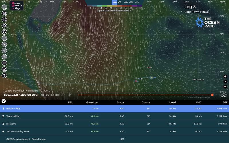 The Ocean Race 2022-23 Leg 3 Tracker photo copyright The Ocean Race taken at  and featuring the IMOCA class