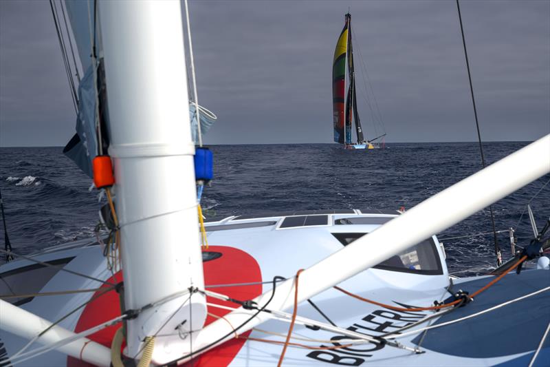 The Ocean Race 2022-23 Leg 3, day 21 onboard Biotherm. Team Malizia on sight.The Ocean Race 2022-23 - 18 March , Leg 3, day 21 onboard Biotherm photo copyright Ronan Gladu / Biotherm taken at  and featuring the IMOCA class