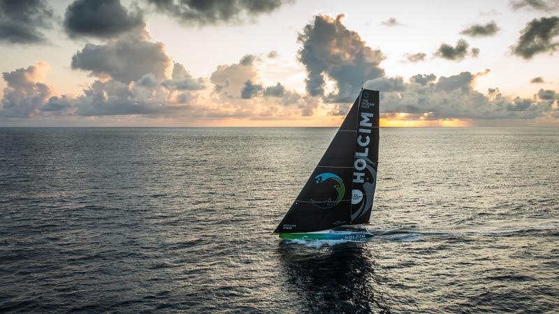 The Ocean Race 2022-23 - 20 June 2023, Leg 7 Day 5 onboard Team Holcim - PRB. Drone view - photo © Julien Champolion | polaRYSE / Holcim - PRB / The Ocean Race