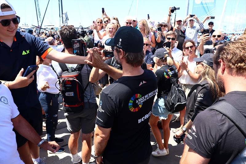 One more Sailors Parade: Boris Herrmann and his Team Malizia together with the crowd - The Ocean Race 2022-23 photo copyright Sailing Energy / The Ocean Race taken at  and featuring the IMOCA class