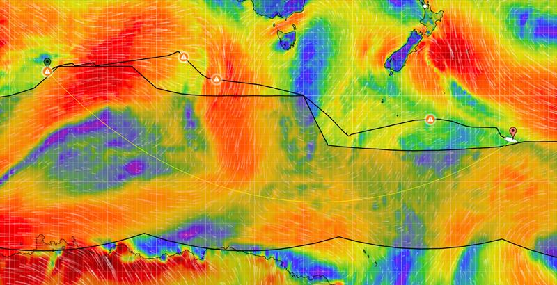 Wind forecast - Youann Richomme - northern most group leader - Vendée Globe race - 2200hrs UTC December 7, 2024 - photo © Predictwind/Sail-World