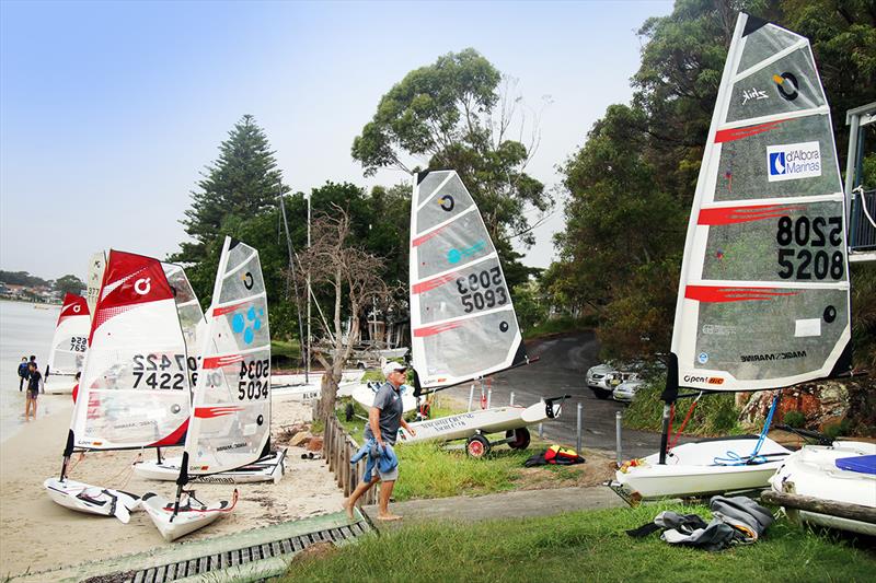 BSC rigging area - Sail Port Stephens photo copyright Mark Rothfield taken at  and featuring the O'pen Skiff class