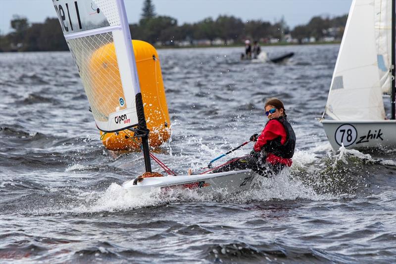 Addison Newlan second place in Race 1 and 2 - Zhik Combined High Schools Sailing Championships photo copyright Red Hot Shotz Sports Photography taken at Belmont 16ft Sailing Club and featuring the O'pen Skiff class