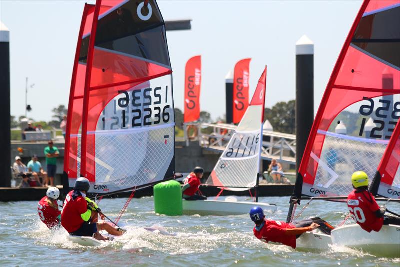 Tight mark rounding during the O'pen Skiff North American “Un-Regatta” at James Island Yacht Club, Charleston, SC - photo © Tauri Duer