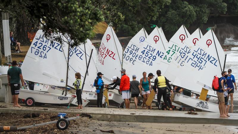 Wakatere BC - Optimist and Starling Auckland - Day 2 - February 6, 2022, photo copyright Richard Gladwell - Sail-World.com/nz taken at Wakatere Boating Club and featuring the Optimist class