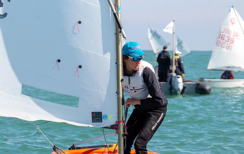 OptiOrange Valencia 2023, day 1 photo copyright Pep Portas / RCNV taken at Real Club Nautico Valencia and featuring the Optimist class