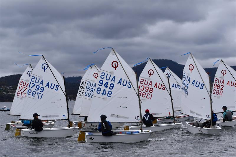 The Intermediate Fleet start line in Race 8 of the Championship - 2026 Musto Australian Optimist Championship - photo © Jane Austin / RYCT Media