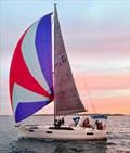The colourful spinnaker of Hitchhiker &copy; Cyrus Allen