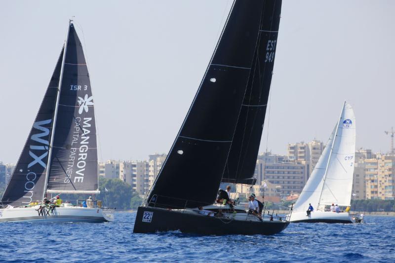 Katariina II on an upwind leg on the hunt for clear air - both Class AB and Class C shared the same course area - 2018 ORC European Championship - photo © Nikos Pantis