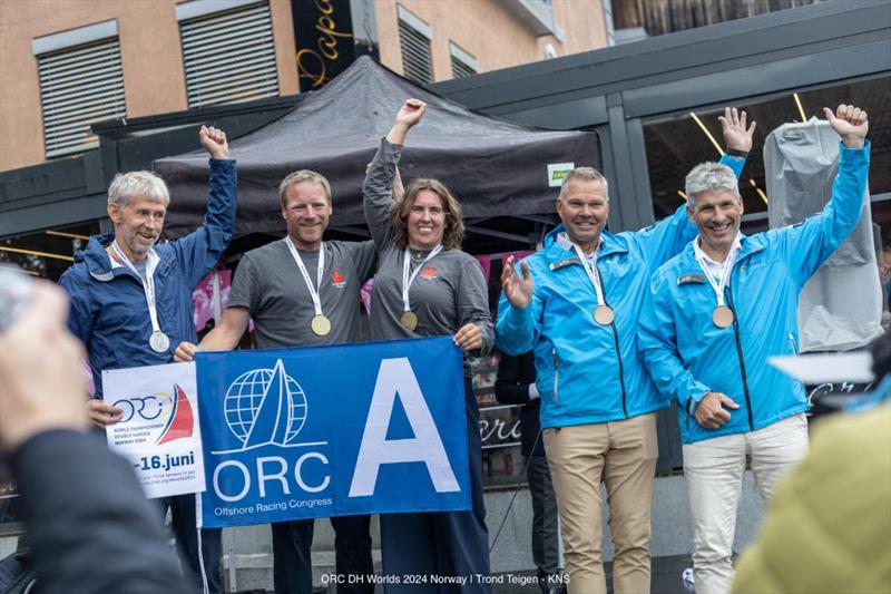 Class A podium: WHITE SHADOW (NOR), ZORRO (NOR), SNAKKAS (NOR) - ORC DH Worlds 2024 Norway - photo © Trond Teigen - KNS