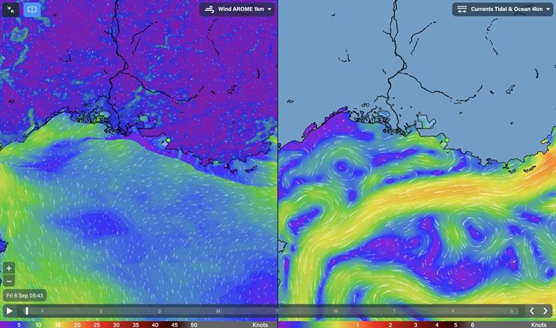 PredictWind's new split-screen feature allowsf or side-by-side comparisons of different models - photo © PredictWind