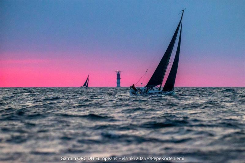 Sunrise at Helsinki Lighthouse at 4 am - Long Offshore Race - Garmin ORC DH European Championship Helsinki 2025 photo copyright Pepe Korteniemi taken at Helsingfors Segelklubb and featuring the ORC class
