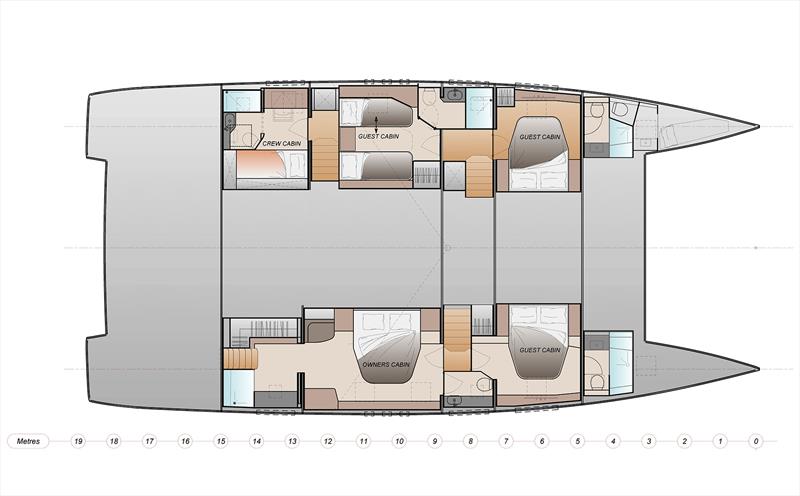 Oyster C60 - Hull arrangement galley up - photo © Oyster Yachts