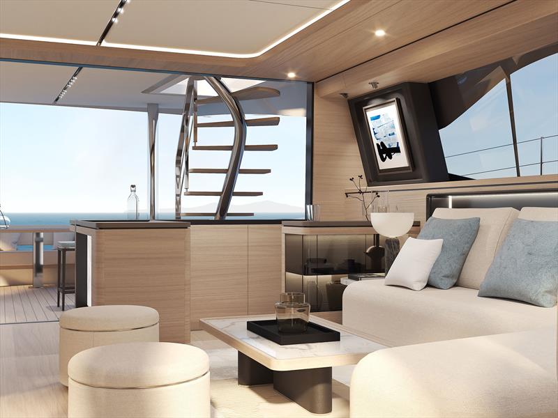 Oyster C60 - Main saloon, looking aft - photo © Oyster Yachts