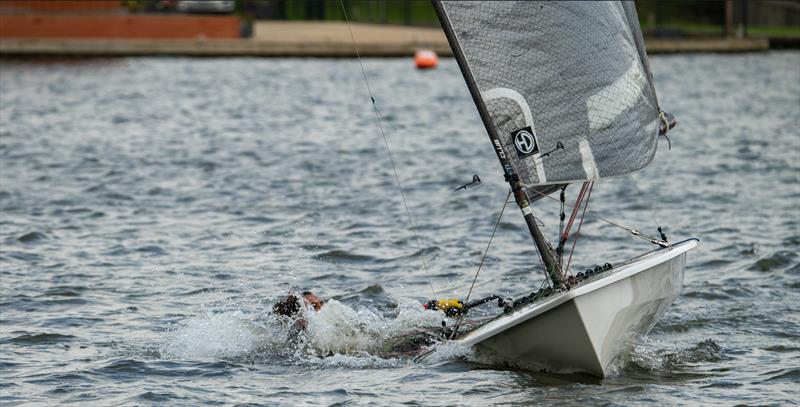 Michelle CB having a cooling dip during the Phantom Eastern Series Finale at Waveney & Oulton Broad - photo © Bob Girling
