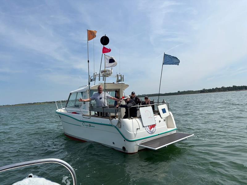 Race Officer Neil Fulcher at large during the Phantom Eastern Series Opener at Stone Sailing Club - photo © Stone Sailing Club