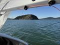 Hat Island, as seen from beneath the boom © David Schmidt