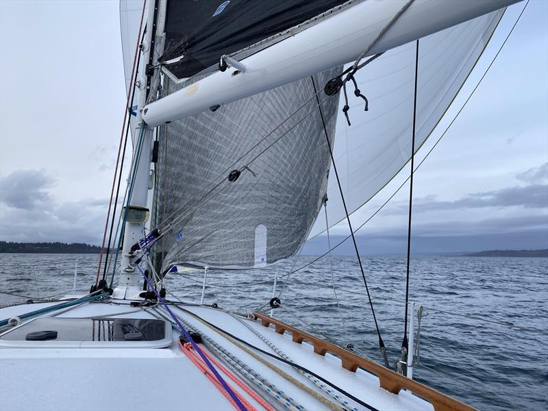 Dark Star, a Paul Bieker-designed Riptide 44, on delivery home from the 2020 Duwamish Head Race  photo copyright David Schmidt taken at Seattle Yacht Club and featuring the PHRF class