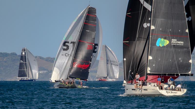 Rum Bucket and ZephyrusNZ chase Wired and V5 - Doyle Sails Evening Race - Royal New Zealand Yacht Squadron, January 19, 2021 photo copyright Richard Gladwell - Sail-World.com/nz taken at Royal New Zealand Yacht Squadron and featuring the PHRF class