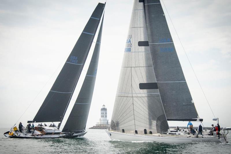 Ragtime trading tacks with another Transpac entry, Santa Cruz 52 Heroic Heart, during the Islands Race - photo © Steve Jost