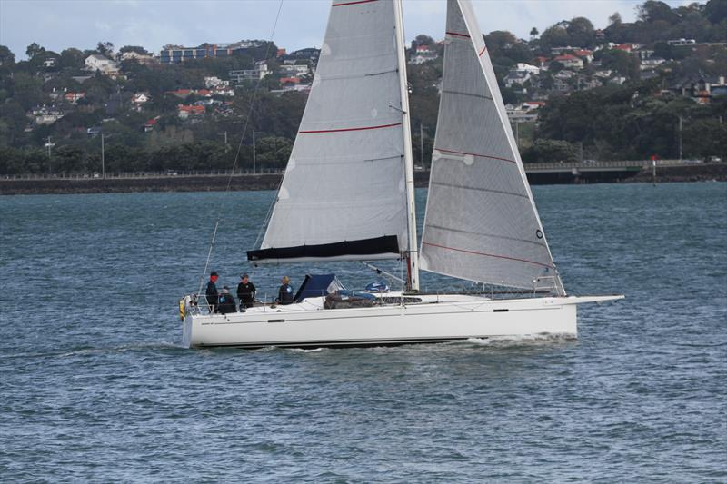 Akonga on her way to the finish line of the Three Kings Yacht Race on April 19, 2026 photo copyright Richard Gladwell - Sail-World.com/nz taken at Royal New Zealand Yacht Squadron and featuring the PHRF class