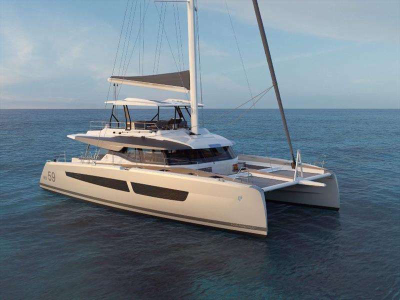 Fountaine Pajot's New 59 photo copyright Multihull Solutions taken at  and featuring the Power boat class