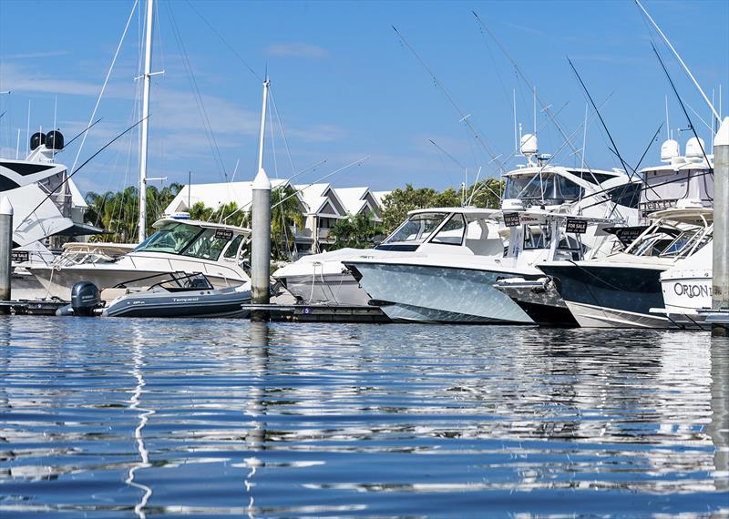 On water display of vessels for sale at Runaway Bay photo copyright Short Marine taken at  and featuring the Power boat class