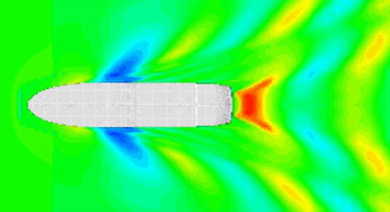 Wave plan at 12 knots of the base hull - deeper colours and size indicate the issues  photo copyright Bray Yacht Design taken at  and featuring the Power boat class