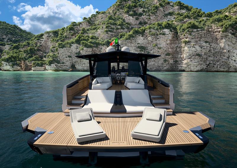 wallywhy100 beach area - photo © Wally Yachts