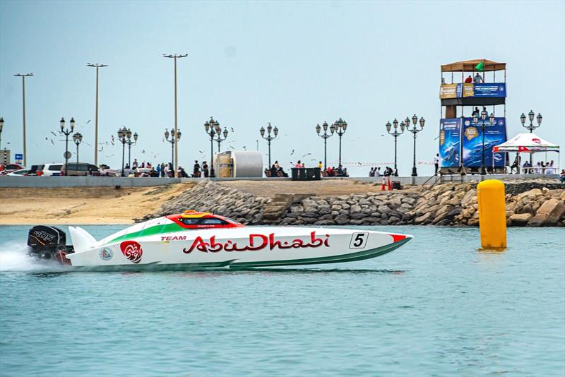 Rashed Al Tayer longside Majed Al Mansoori in previous Class 3 action in Abu Dhabi photo copyright Team Abu Dhabi taken at  and featuring the Power boat class