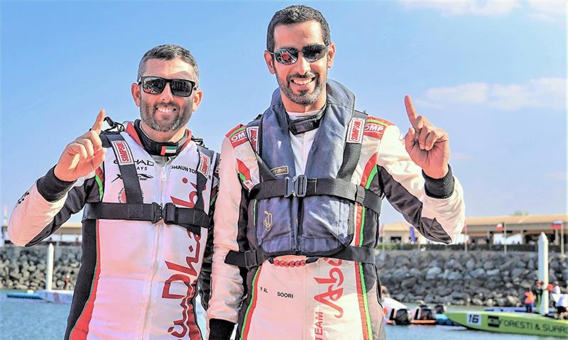 Team Abu Dhabi's Shaun Torrente and Faleh Al Mansoori photo copyright Narayana Marar taken at  and featuring the Power boat class