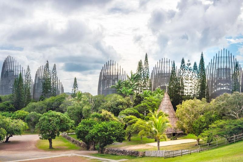 Tjibaou Cultural Centre, the Kanak native museum, made mainly of ten ribbed structures made of steel and Iroko wood, inspired by the traditional Kanak huts, in Noumea, New Caledonia photo copyright Riviera Australia taken at  and featuring the Power boat class