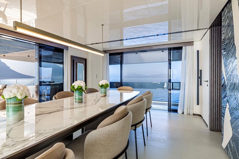 Columbus Atlantique 47m M/Y Acqua Chiara - Dining - photo © Giovanni Malgarini