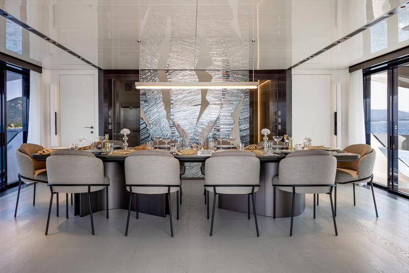 Columbus Atlantique 47m M/Y Acqua Chiara - Dining - photo © Giovanni Malgarini