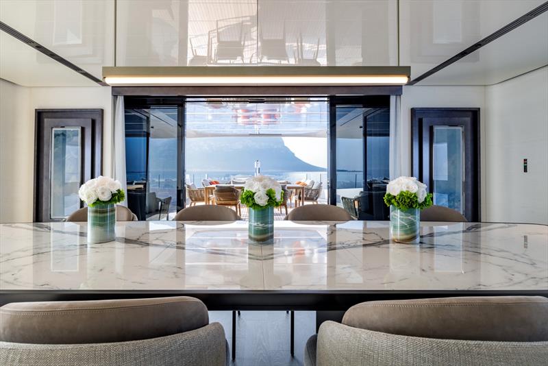 Columbus Atlantique 47m M/Y Acqua Chiara - Dining - photo © Giovanni Malgarini