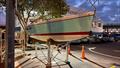 The 1976 World Quarter Ton Champion, Magic Bus, designed by Paul Whiting outside the Ponsonby Cruising Club ahead of his Tribute. - May 15, 2025 © Richard Gladwell - Sail-World.com/nz