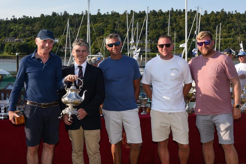 Cork Week 2026 - Cork Week Chairman Ross Deasy awards the Kinsale Kettle to Sam Laidlaw's BLT - photo © Rick Tomlinson / RCYC